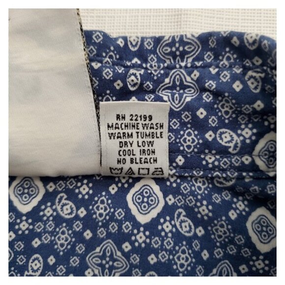 Kennington Blue Bandana Print Short Sleeve Button-Down Cotton Camp Shirt Size XL - Picture 4 of 7